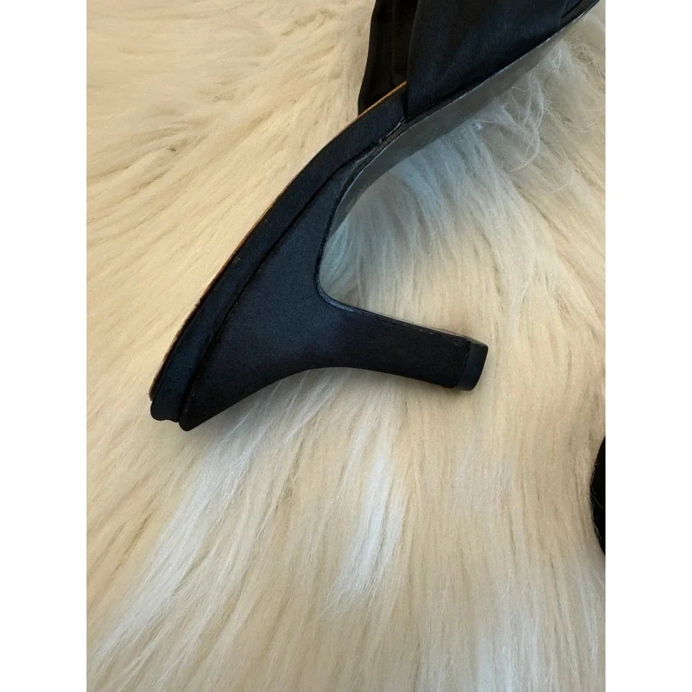 Mootsies Tootsies collection‎ black kitten heel pumps size 6 EUC